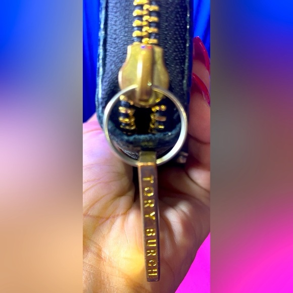 TORY BURCH Python Snakeskin Leather Full Zip Continental Long Wallet, EUC - Picture 3 of 6